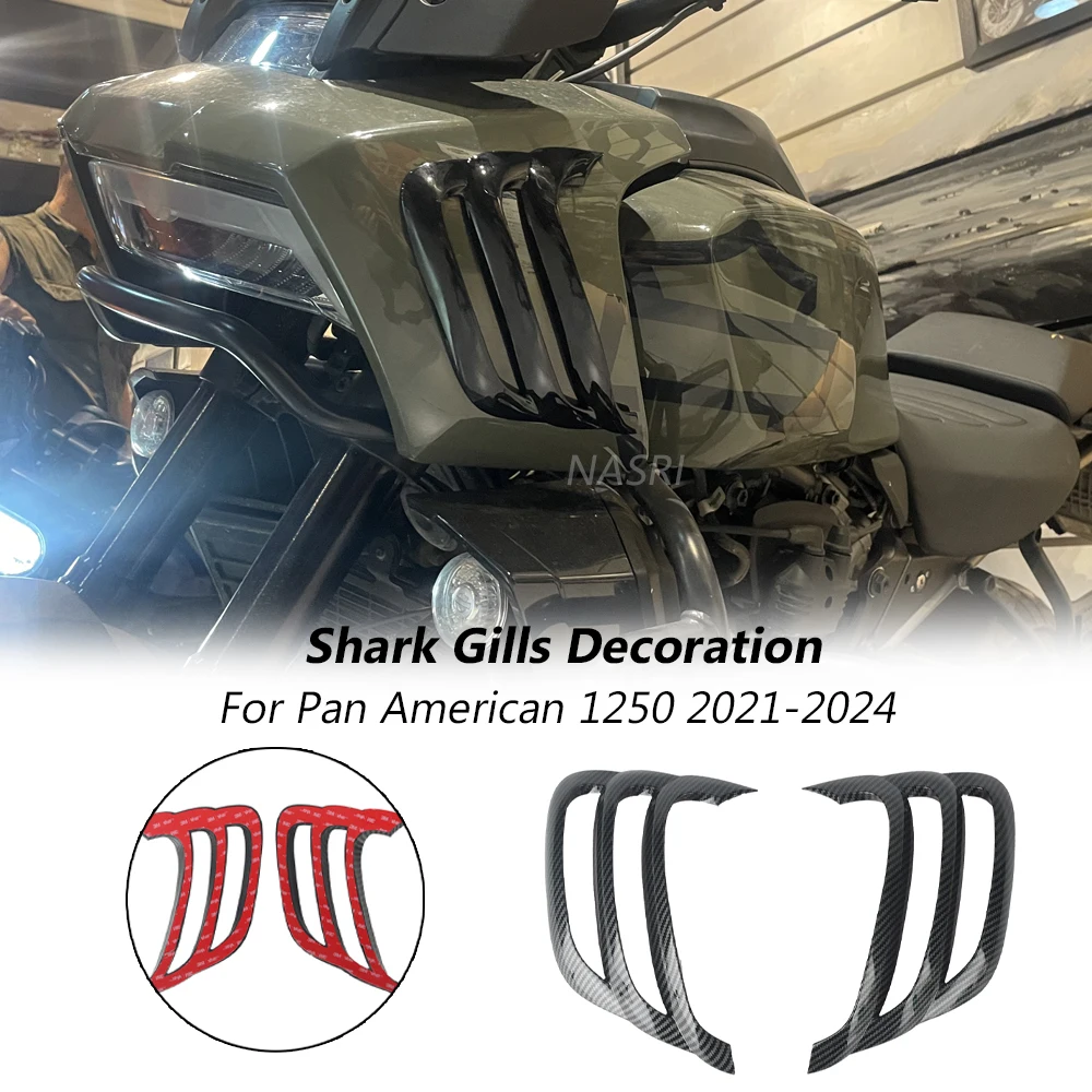 2021 2022 2023 2024 Motorcycle Accessories Black Side Shark Gills Decorative Cover Kits For Harley PAN AMERICA 1250 S RA1250S