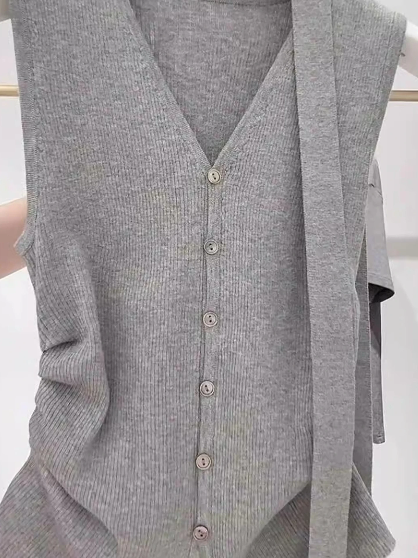 Comodo cardigan aperto lavorato a maglia in puro colore V-Ne Top estivo coreano Sle Dimagrante Svel delicato sulla pelle Unico e Attr...