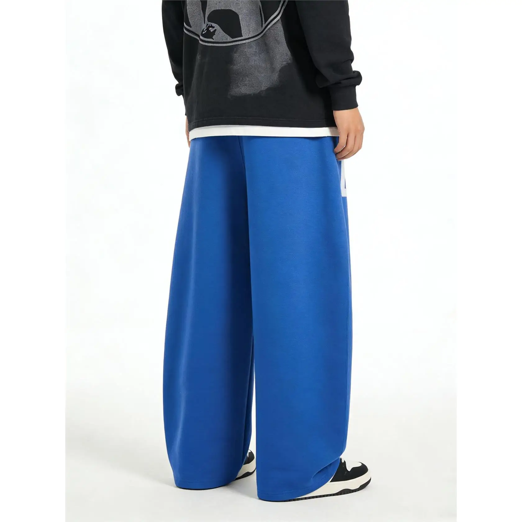 Unisex Casual Sports Pants American Digital Letter Print Loose Fit Versatile Comfortable Cotton PVC Material Everyday Wear