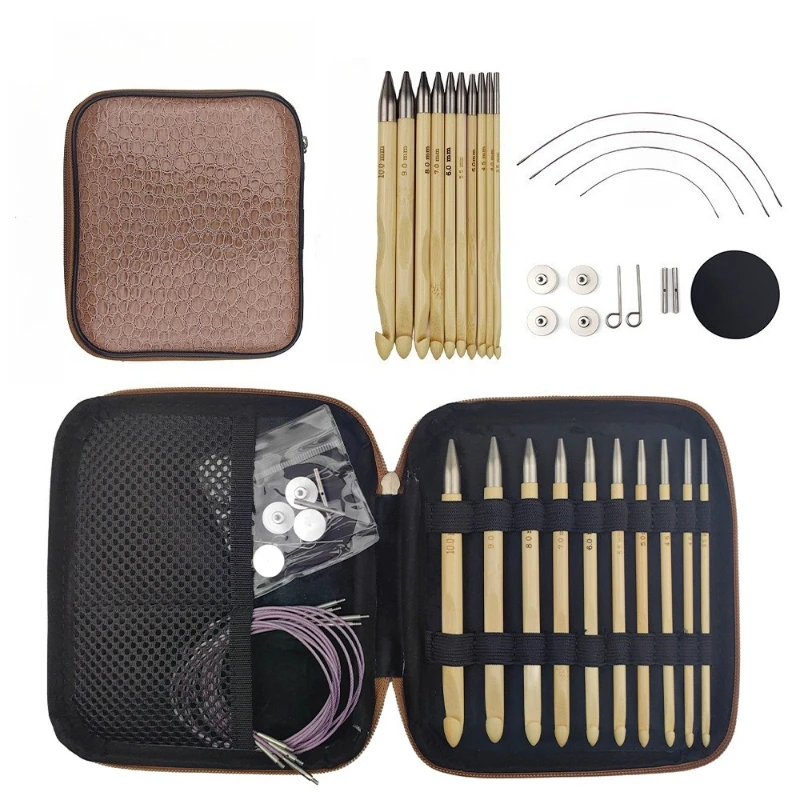 

10 шт. кольцо для вязания крючок круглые спицы набор с футляром DIY плетение швейные поделки