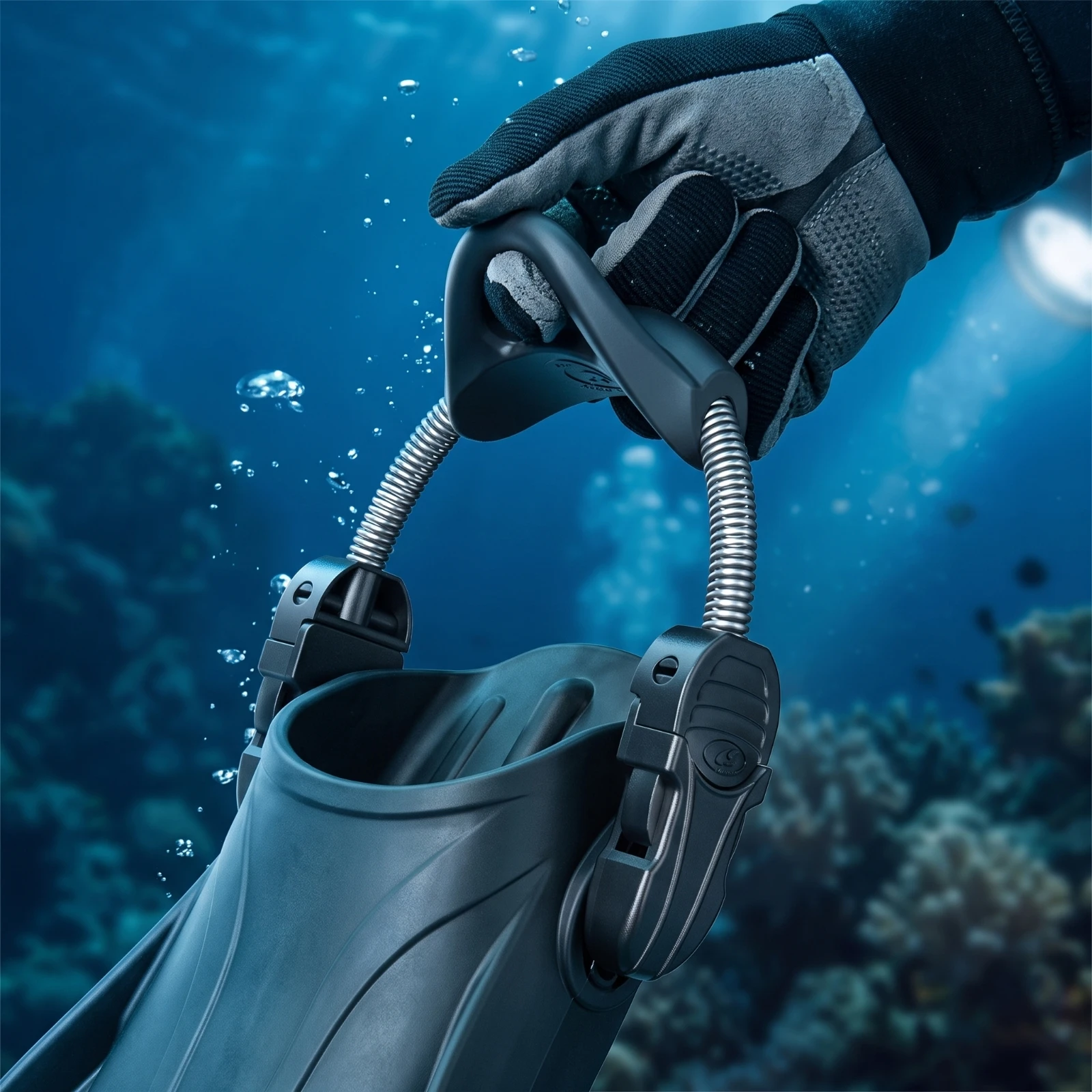 Spring Heel Strap Stainless Steel Spring Heel Straps Fin Straps with Metal Springs Long-Lasting Dive Gear User-Friendly