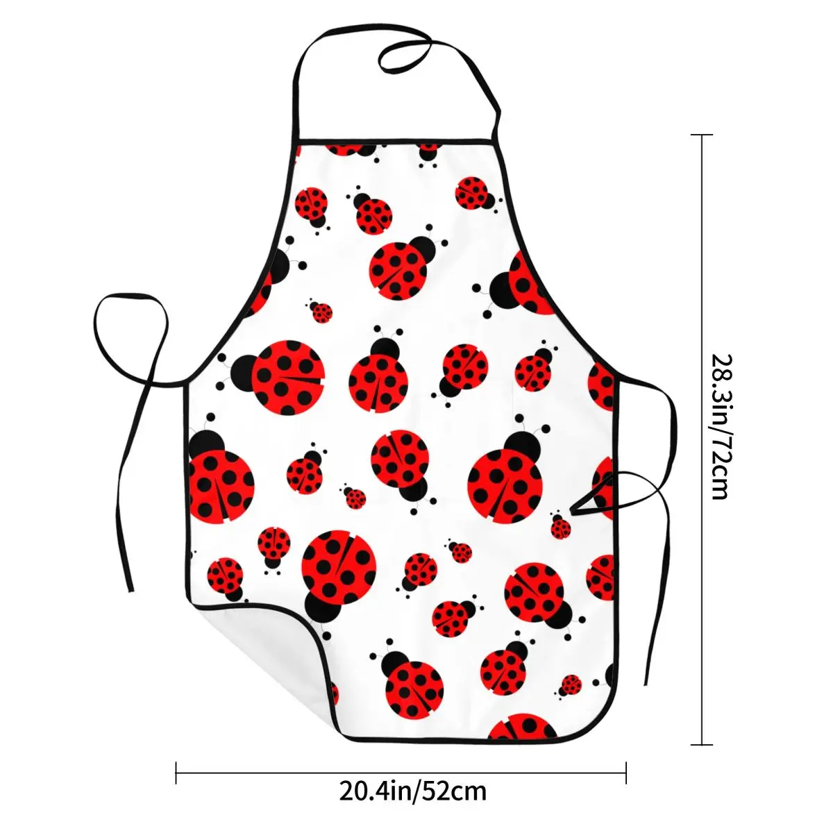 Kitchen Aprons For Woman Men Ladybug Chef Work Apron For Grill Restaurant Bar Shop Cafes Beauty Nails Studios Uniform