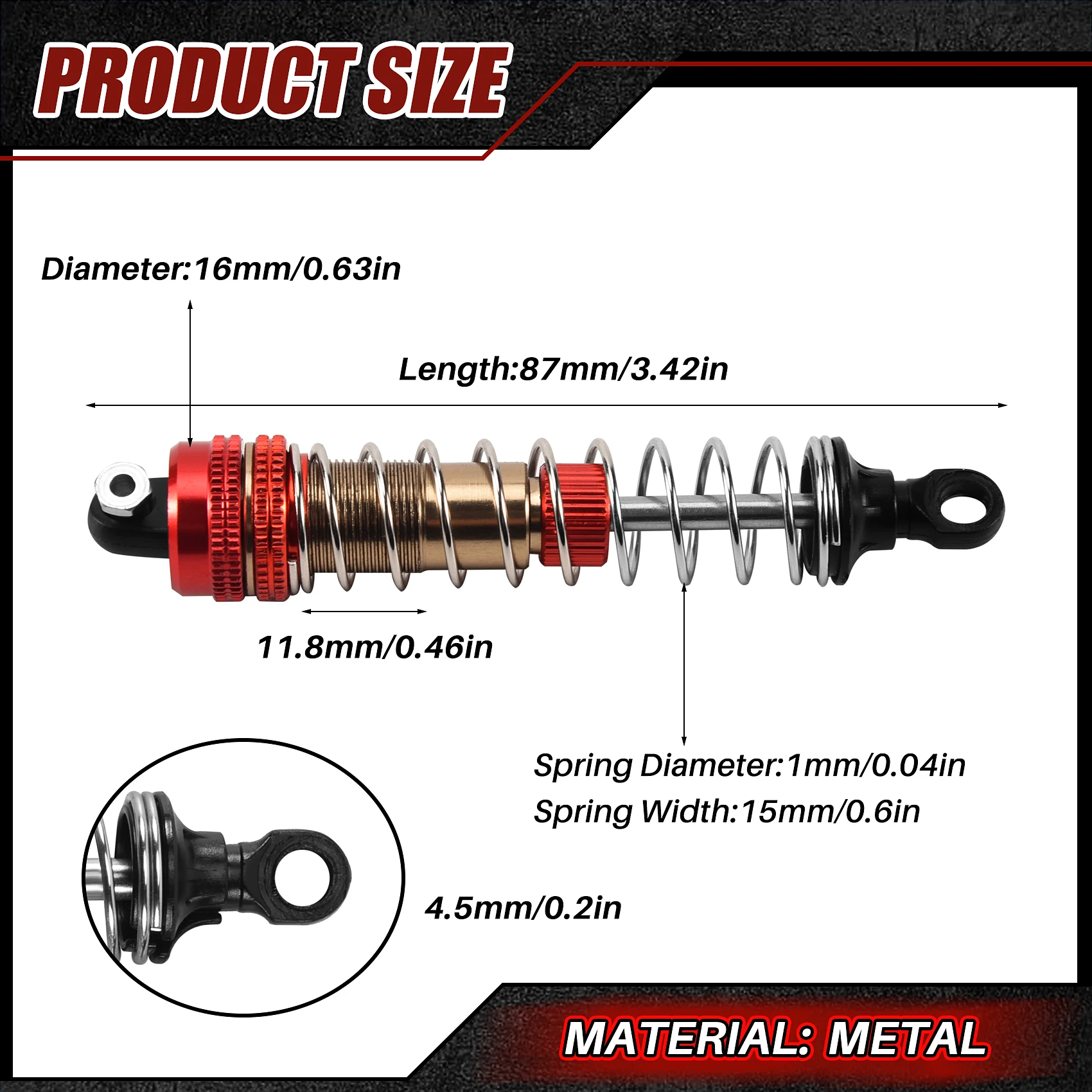 2Pcs Metall Stoßdämpfer Dämpfer Für XLF X03 X04 X-03 X-04 1/10 RC Auto Lkw Upgrade Teile Zubehör