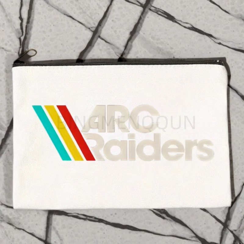 arc raiders Women Canvas Cosmetic Bag Organizer Print Women Zipper Sundries Storage Makeup Bags Pouch Supplies Pencil Case