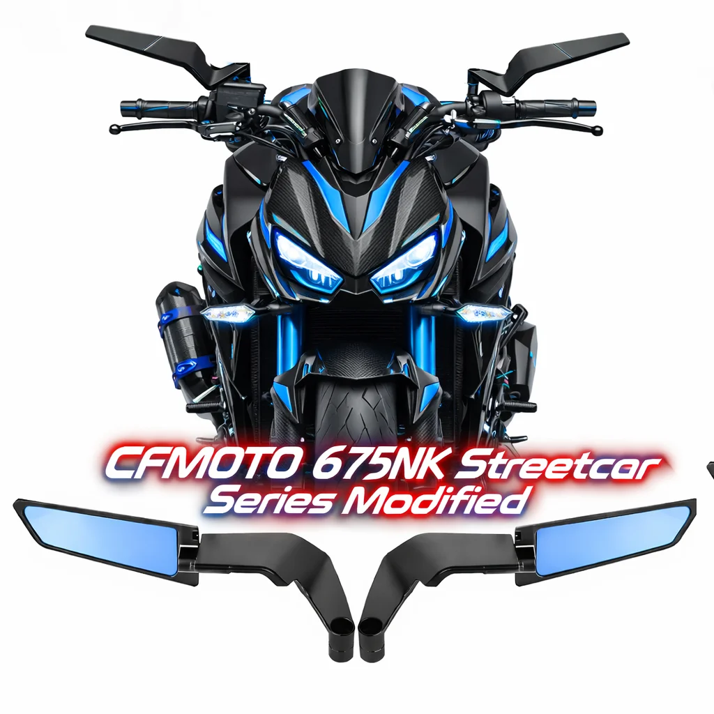 FOR CFMOTO 675NK Streetcar Series Modified Mirror Mount Model Double Fixed Wing Rotatable Rearview Mirror