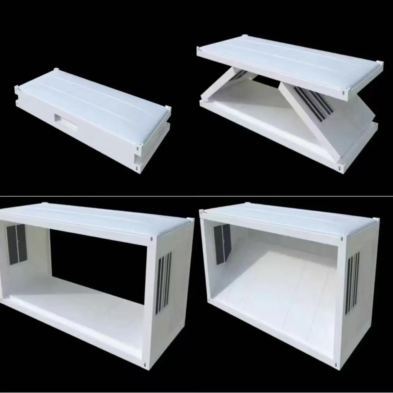 Custom Z Type 2 Story Flat Pack Prefab Container House Detachable Modular Building With Shower   Temporary Accommodation Use