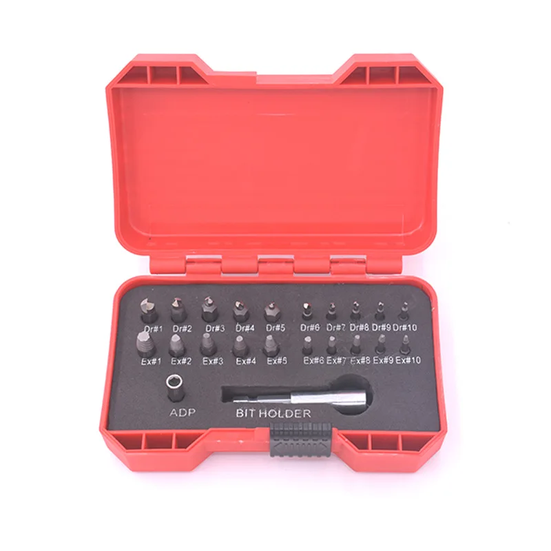 22Pcs Screw Extractor, Extractor Drill Set, Broken Screw Extraction Kit for Rusted Screw Nuts, Nail Bolts, Mini Repair Tool