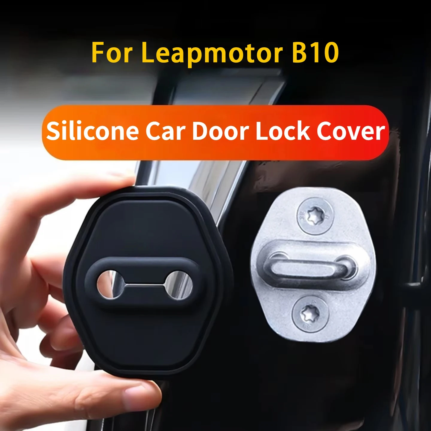 

For Leapmotor B10 Silicone Car Door Lock Protection Cover Anti-Collision Shock Absorbing Pad Soundproof Door Lock Covers Car Pat