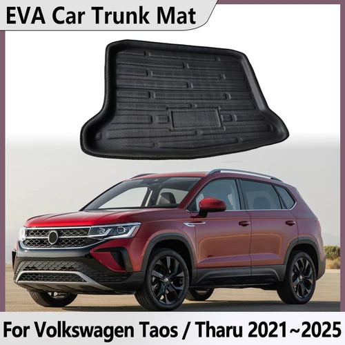 Estera de maletero de coche EVA para Volkswagen VW Taos Tharu 2021 2022 2023 2024 2025, alfombra de carga impermeable para maletero, almohadillas de almacenamiento, accesorios