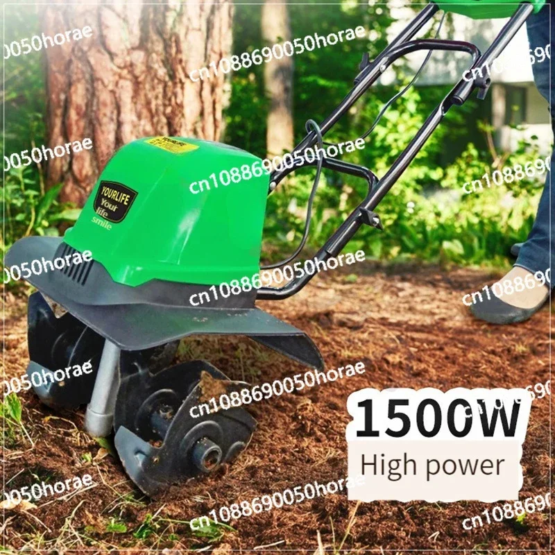 1500W Electric Scarifier Micro-Tiller Tiller  Small Agricultural Plowing Machine Household Plowing Digging Orchard