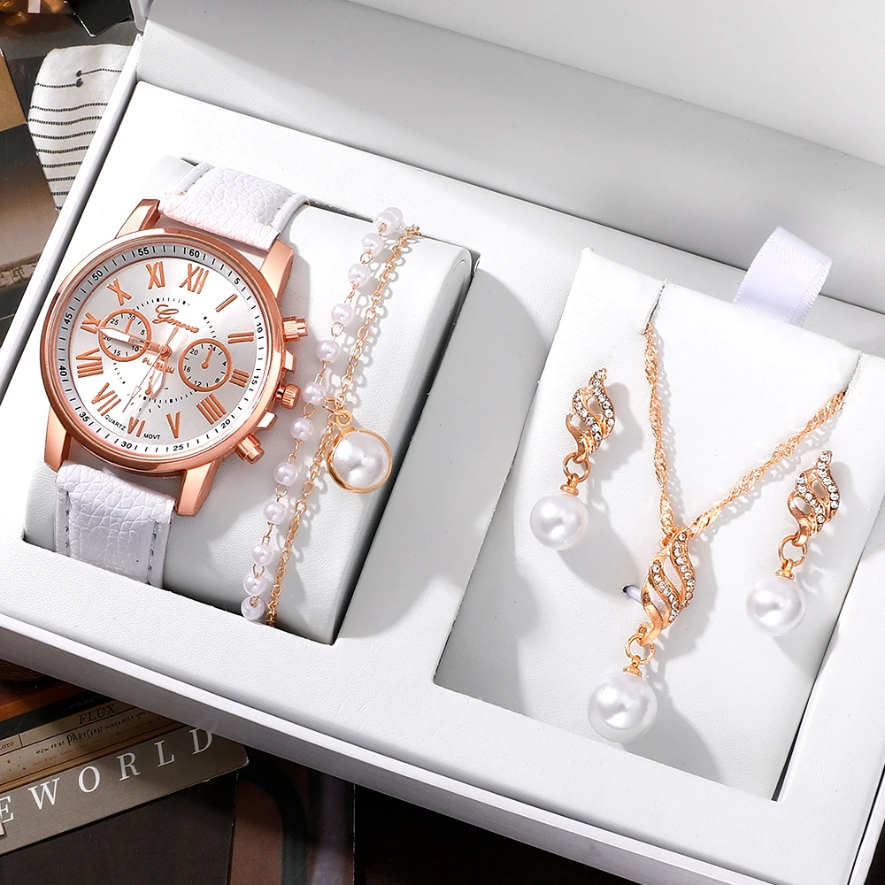 5Pc New Women's Quartz Watch - Gift And Exquisite Combination - Suitable For All Holiday Occasions