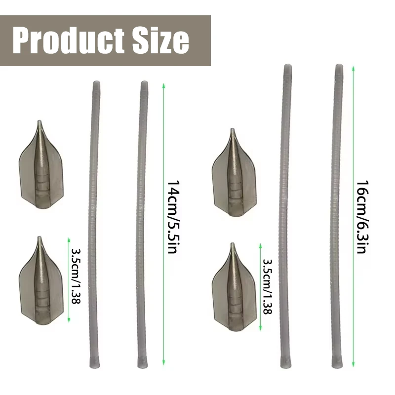 YOTO 1/2/3pc Method Feeder Inline Bait Cage - 14cm/16cm Fishing Feeder Tube with Swivel, Anti-Tangle Design for Carp Fishing