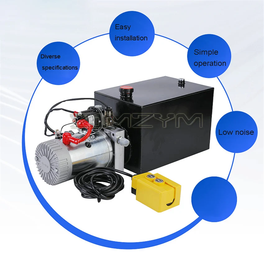 Dump Truck Flatbed Truck DC Power Pump Electric Remote Control Lifting Power Hydraulic Unit DC 12V 12 Quart