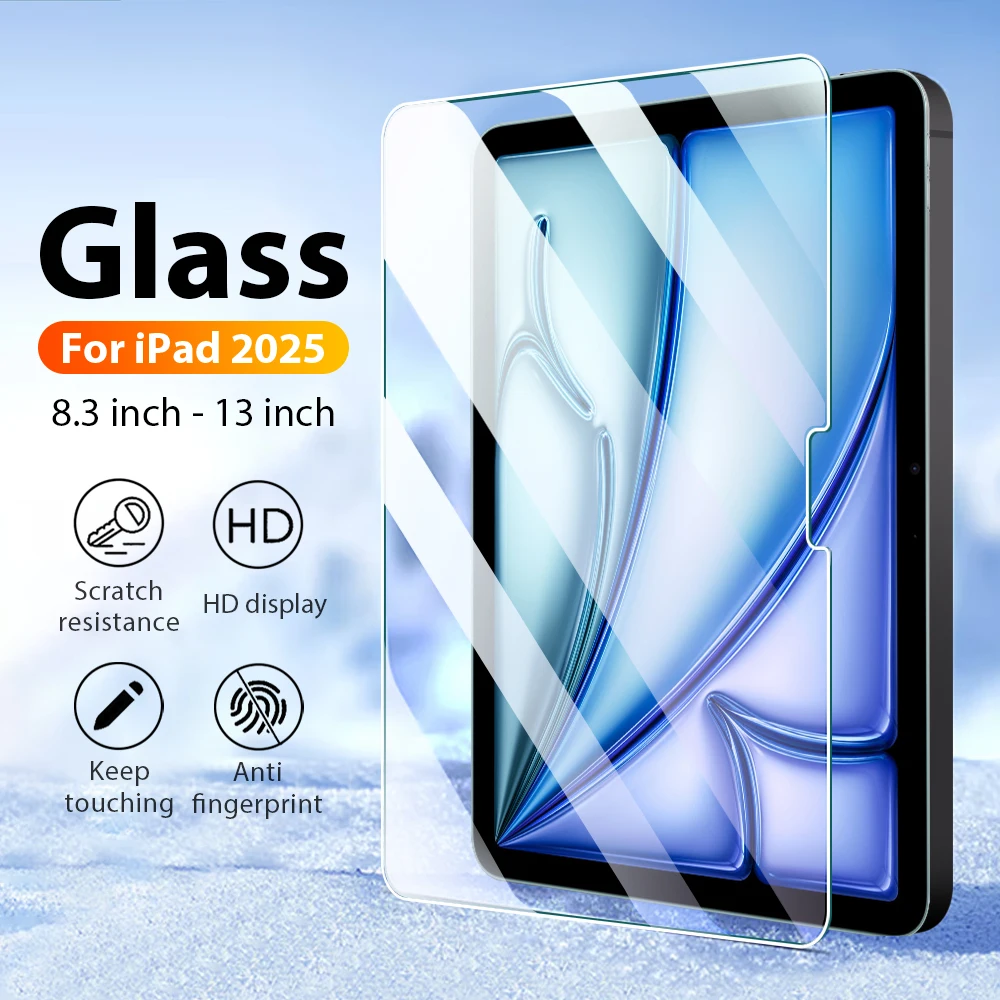 

Tempered Glass For Ipad Pro 13 11th M4 12.9 A16 2025 10 9 10th 9th Generation Screen Protector Air 11 4 M2 M3 Mini 7 A17 6 Film