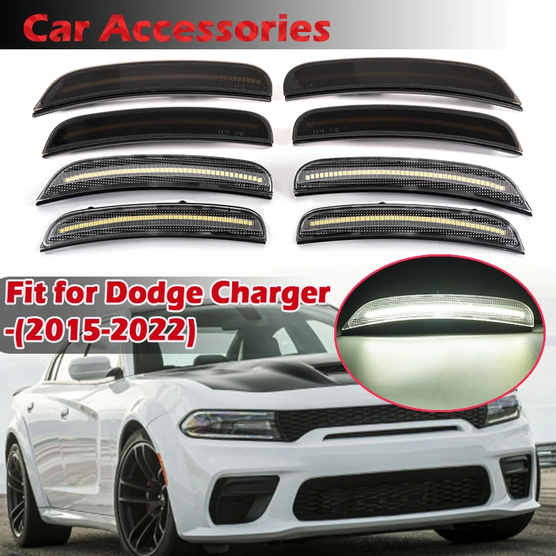 

Rhyming For DODGE CHARGER War Horse 2015-2022 LED Side Marker Lights Clearance Light Smoked/Clear Lens Waterproof Accessories