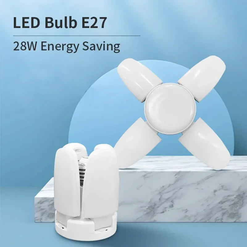 Fan Shape LED Bulb E27 LED Lamp Foldable 220V 110V 40 LEDs Light Bulbs For Home Ceiling Lamp Warehouse Garage Light white light