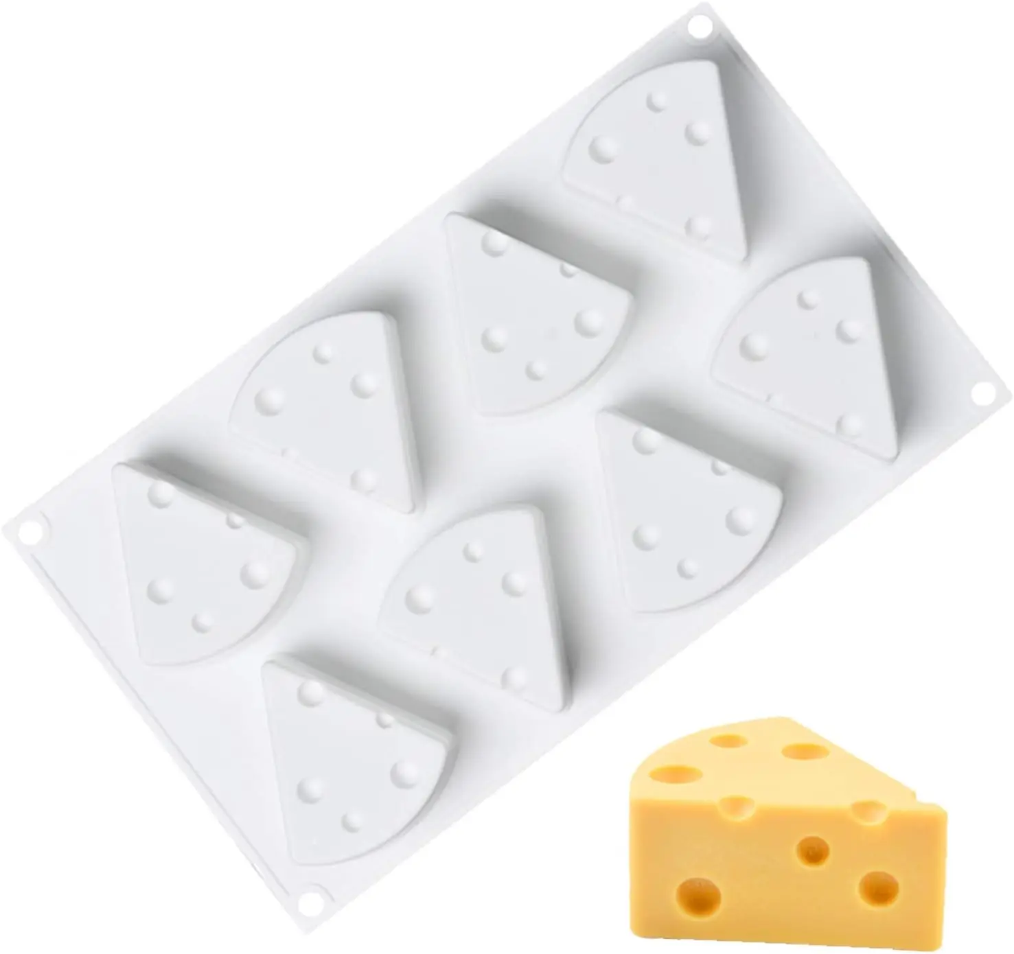 Molde de resina de silicona con forma de queso 3D para pastel de Mousse, pastel de queso, postre francés, pastelería, chocolate, helado, pudín