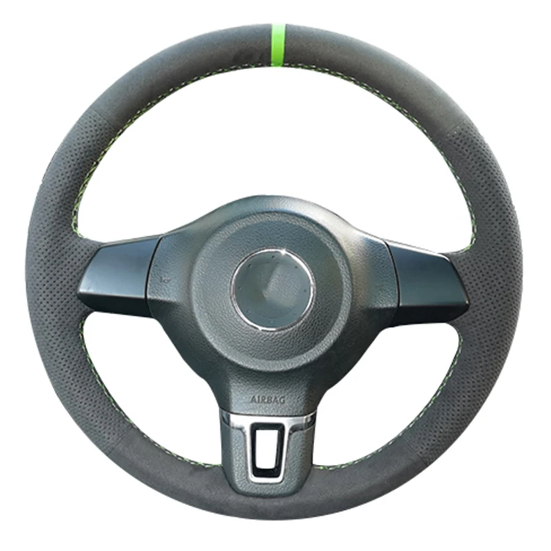 

Чехол на руль автомобиля под заказ, замшевая Кожаная оплетка, автомобильные аксессуары для Volkswagen Golf 6 Mk6 Polo MK5 2010 2011 2012 2013