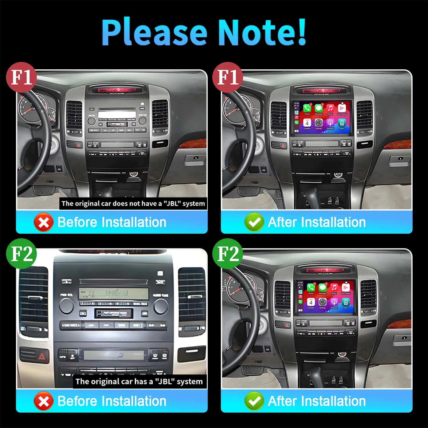 Picture 3: Car Radio Android 14 For Toyota Land Cruiser Prado 120 3 III 2002-2009 Navigation Multimedia Wireless BT Carplay Touch 2K Screen