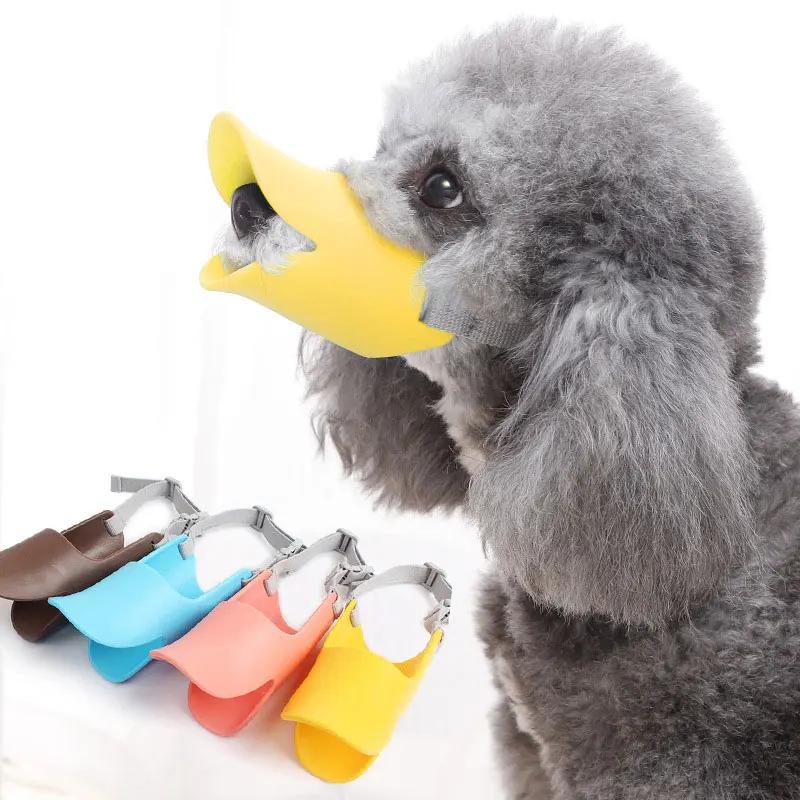 1PCS Dog Muzzle Silicone Material Soft Comfortable Anti-bite Prevent Barking Pet Dog Training Duck Muzzle Pet Products