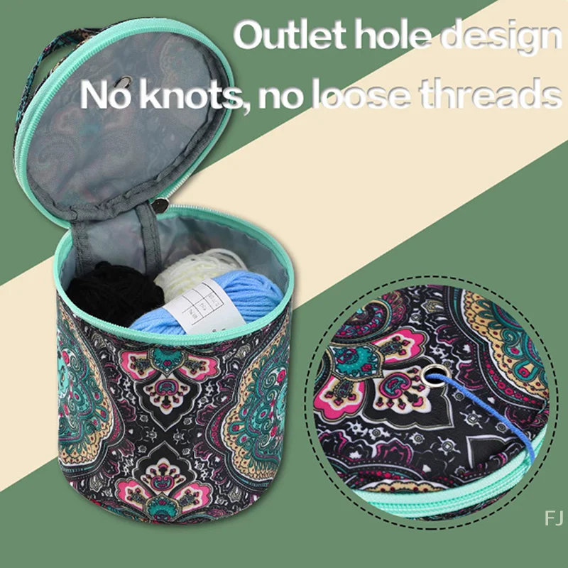 [YU] nouveau petit sac de rangement de fil vide fleurs de cajou sac fourre-tout à tricoter Portable voyage organiser stockage Crochet outils de couture