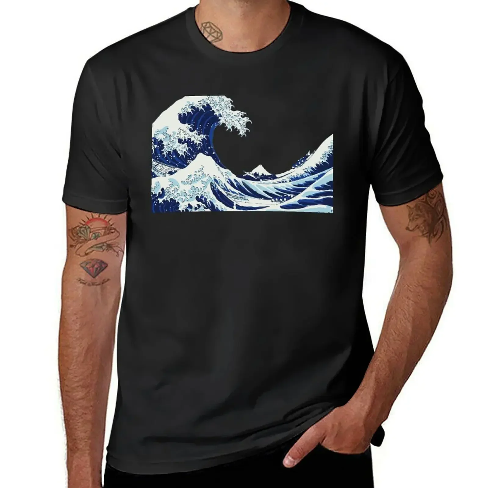 The Big Wave T-Shirt plus size tops customs design your own blacks customs Men's cotton t-shirt