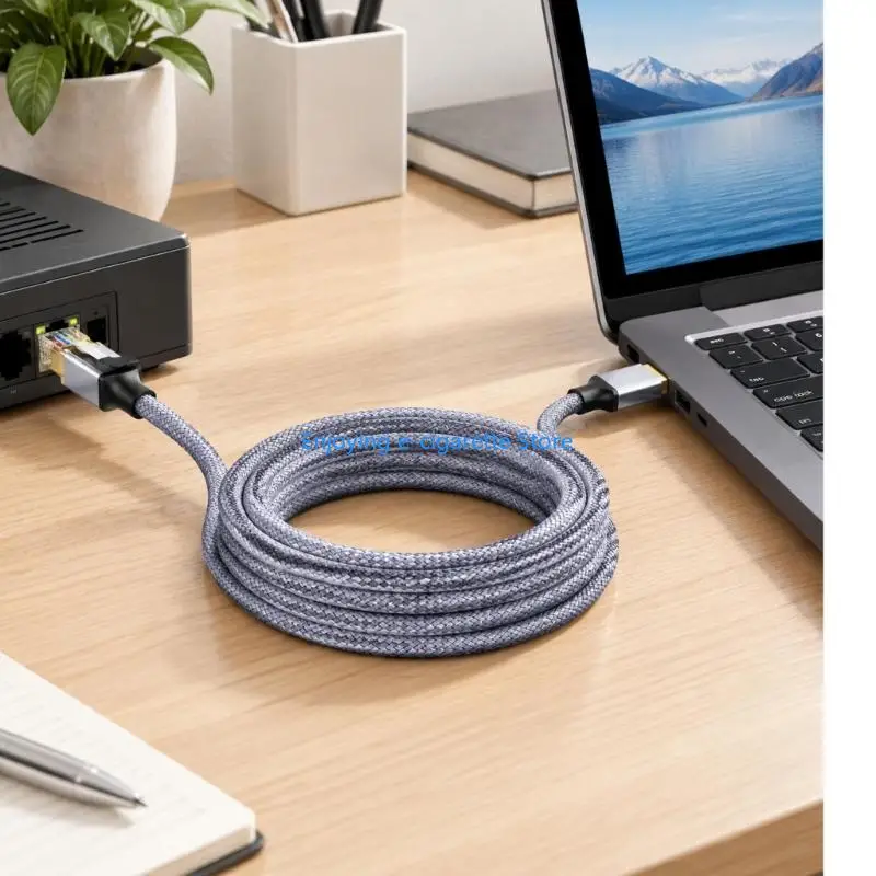Type C/USB to RJ45 Ethernet Link Cable Featuring Molded Strain Relief Both Ends Y4QF
