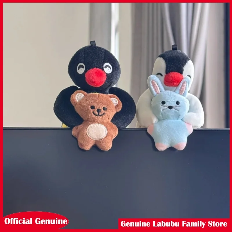 

Подлинные куклы Pingu Penguin Kawaii, компьютерный экран, украшение для вечеринки, пара подвесок, игрушки для девочек, подарок на день рождения