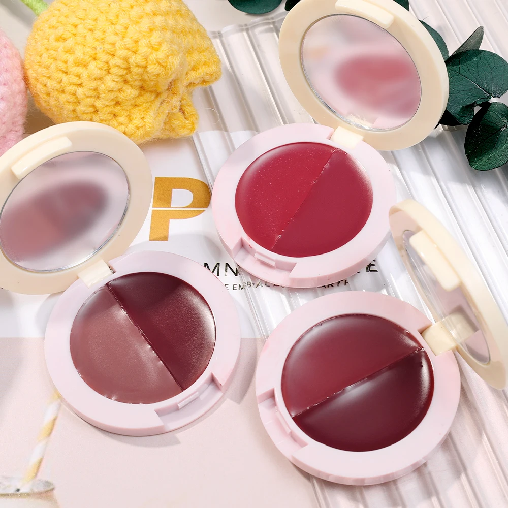 1pcs Moisturizer Lip Blam Clear Double Lip Jelly Muddy Texture Lasting Red Lips Gloss Canned Nourishing Anti-wrinkle Lips Makeup