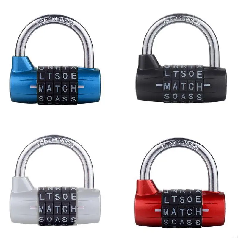 

Gym Locker Lock 5 Letter Heavy Duty Alloy Padlock Password Sturdy Security Padlock-Easy to Set Your Own Keyless Resettab U4LB