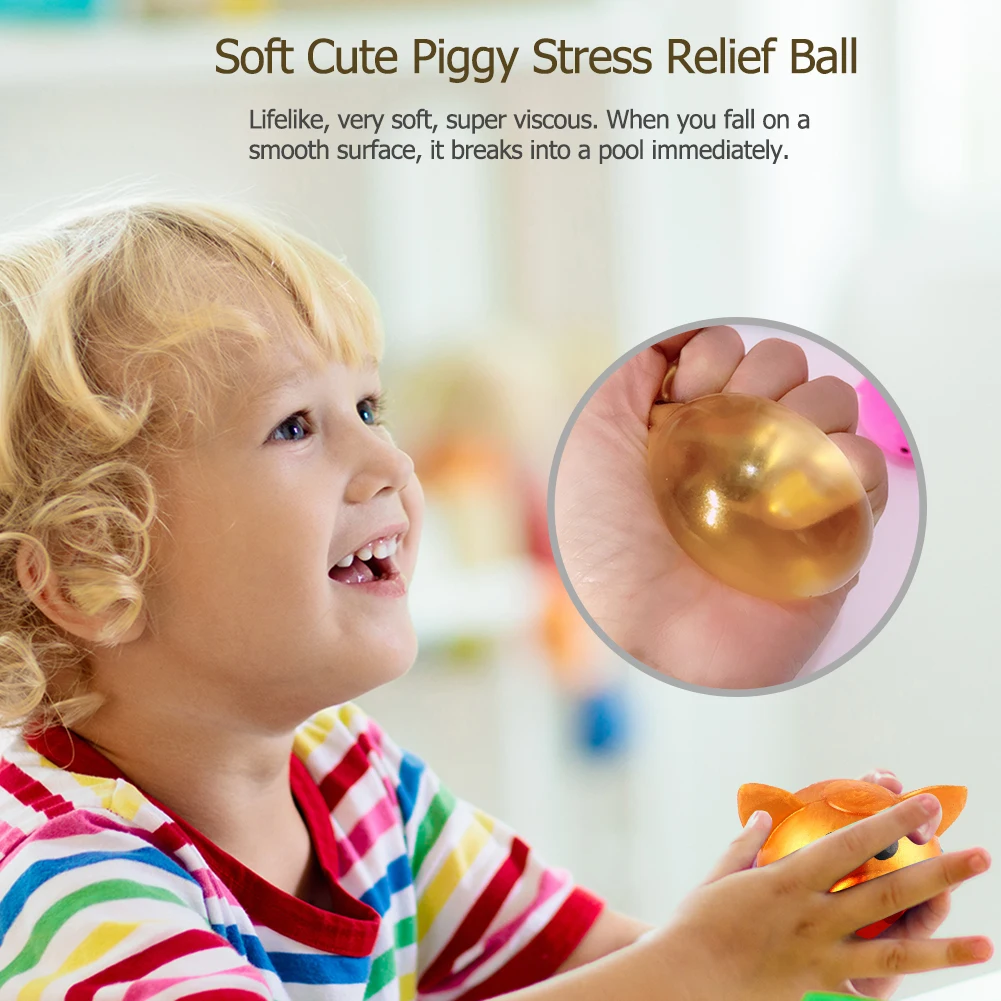 Water Pig Ball Toy Anti Stress Squishy Squeeze Pig Children Gift Kawaii Golden Pig Toy Creative Design for Boys Girls