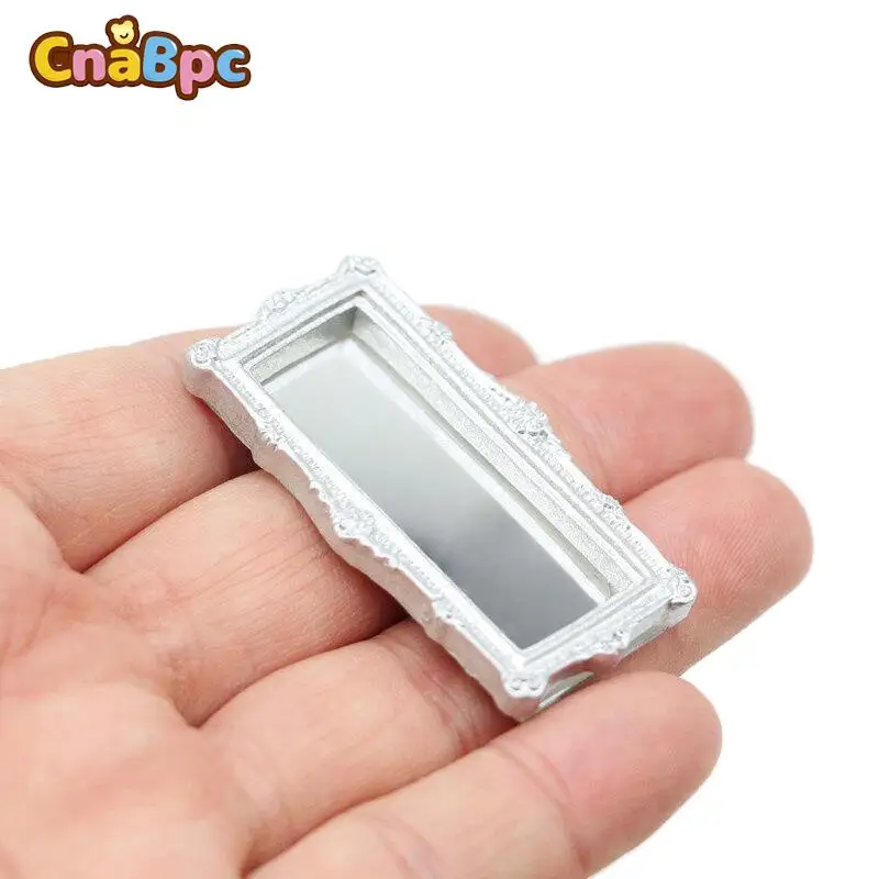 

1:12 Dollhouse Miniature Mirror Vintage Square Carved Mirror Mini Livingroom Bathroom Furniture Model Doll House Decor Toy