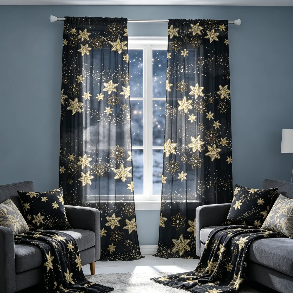 قطعتان من الستائر الشفافة، بتص - مراجعة Curtain Rods وسعره