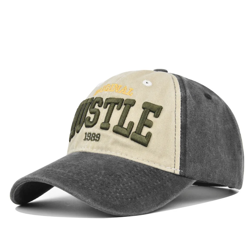 Color Block 3D Letters Embroidery Baseball Hats Sunshade Personal New Men Women Versatile American Retro Fashion Peaked Caps Ins