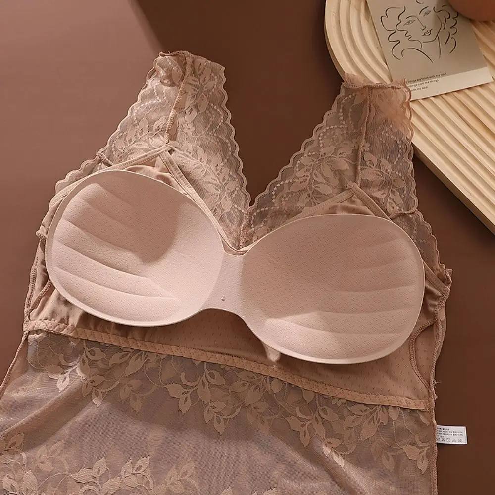 الحلو الخامس الرقبة الدانتيل شبكة بروتيل شفافة رقيقة الدانتيل المحاصيل قمم سليم صالح كامي سترة مع منصات الصيف #1