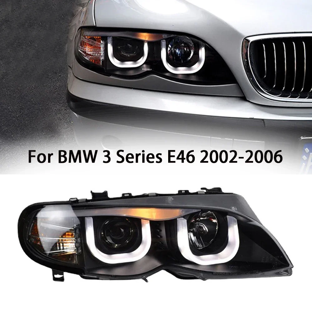 

Auto Headlight For BMW 3 Series 318 320 325 330CI E46 2002-2006 Dual Lens Xenon Front Lamp LED Assembly Modified Car Accessories