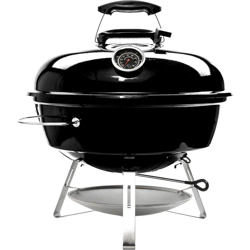 2-Zonen-Kochkohlkorb und leicht drehbarer 18-Zoll-Rost – tragbarer Holzkohlegrill zum Grillen, Kochen – Reise-Wasserkocher 18 Zoll
