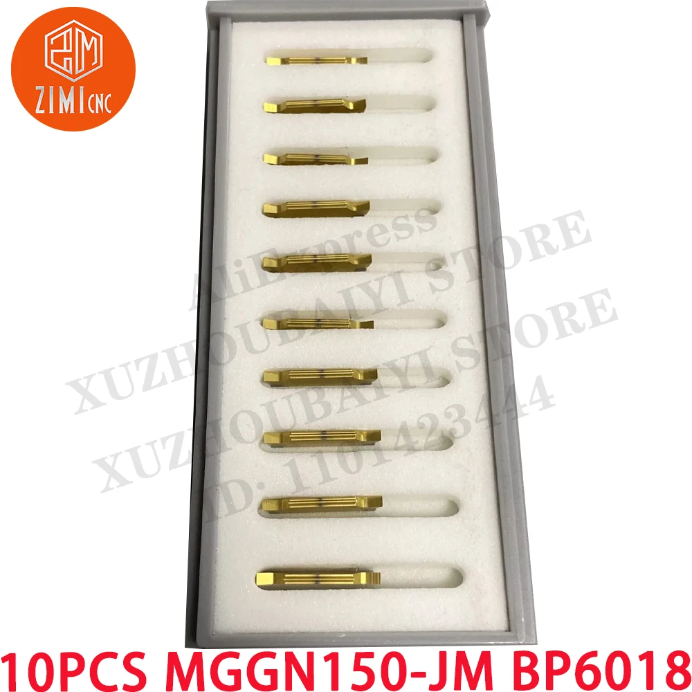 

10PC MGGN150-JM BP6018 Carbide Inserts CNC tool metal lathe mechanical cutting tool 1.5mm cut off Grooving blade For MGEHR/MGIVR