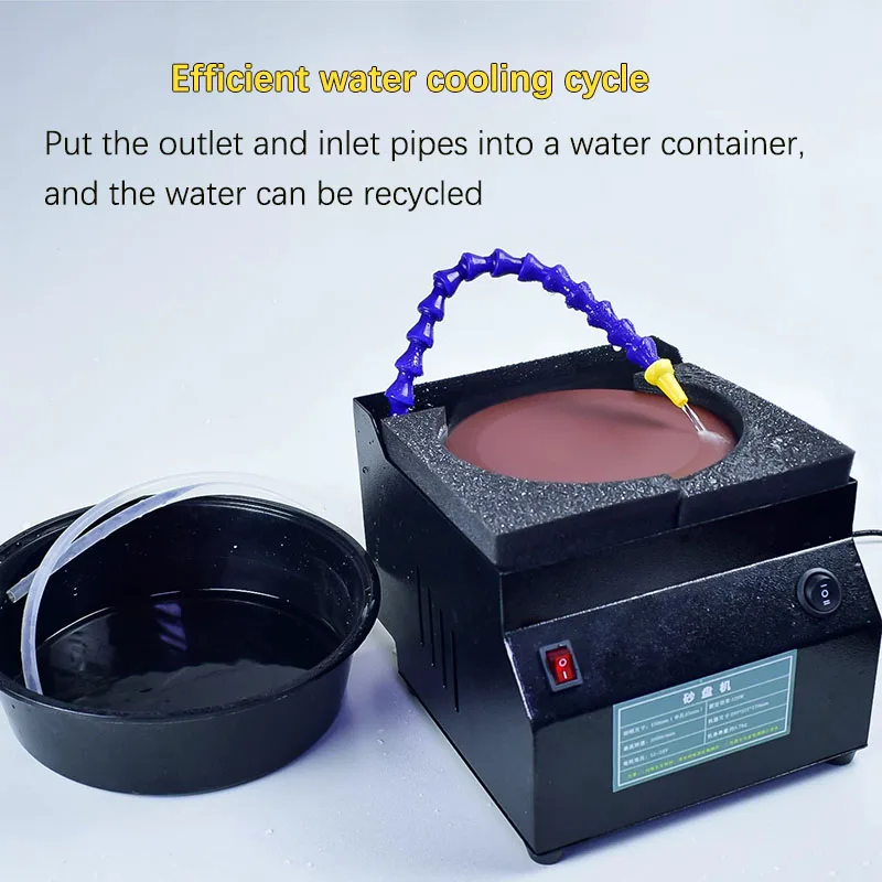 Circulating Water Cooling Abrasive Belt Sharpening Machine Auto Water Sand Blast Electric Blade Polisher For Domestic Kitchen