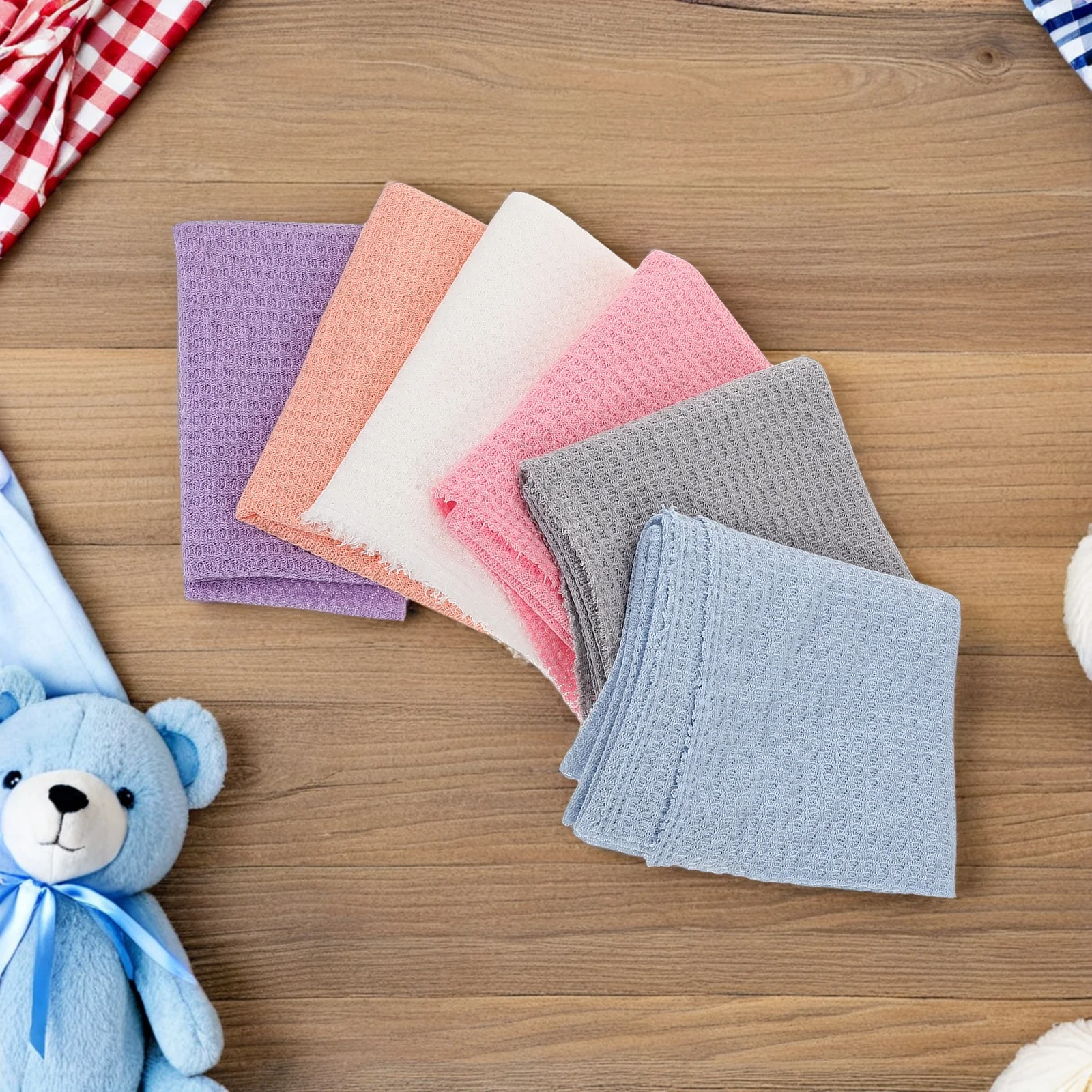 

6Pcs Newborn Swaddle Wraps Baby Photo Blanket Soft Stretchy Breathable Fabric for Photography Props Ideal for Boys and Girls