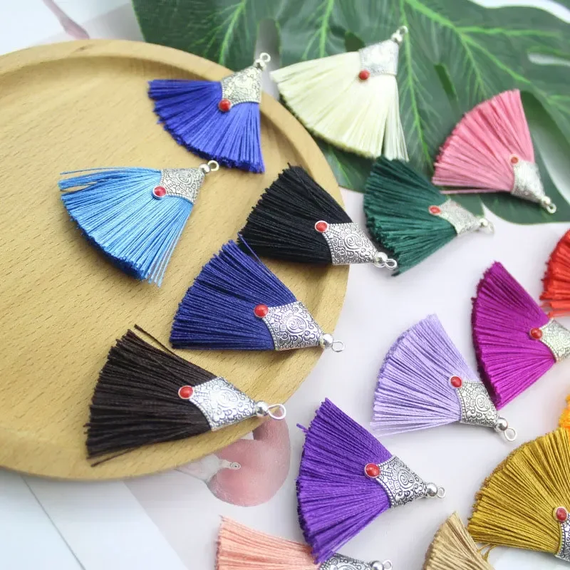 5/10Pcs Mini Craft Tassel Handmade Soft Tassel General Cap Fish Mouth Fan Tassel for Earring Jewelry Making DIY Projects