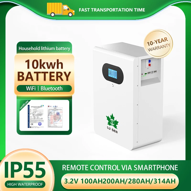 

51.2v Wall-Mounted 5kw 10kw Solar Home Energy Storage System 100AH-400AH LiFePO4 Lithium Ion Battery CAN 10kwh MSDS Certified