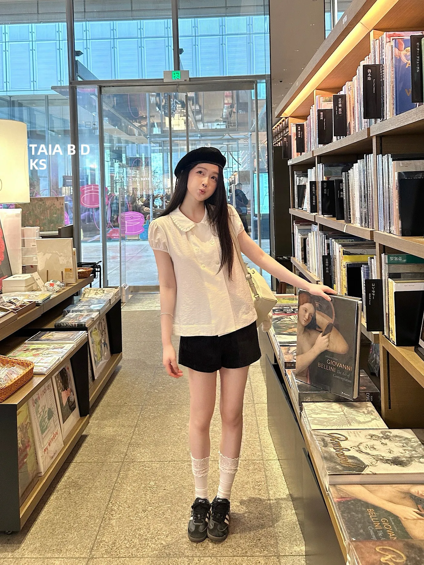 

Spring Summer Women's Shirt 100 Cotton Button Double Row Button Pleated Neck Short Sleeve Top Korean Style Commute