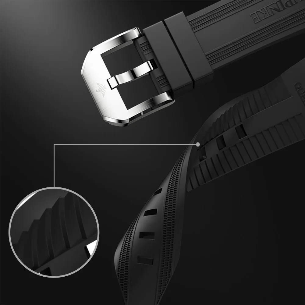 Q Oupinke brand 3179 wine barrel type tape luminous waterproof men's fully automatic mechanical watch