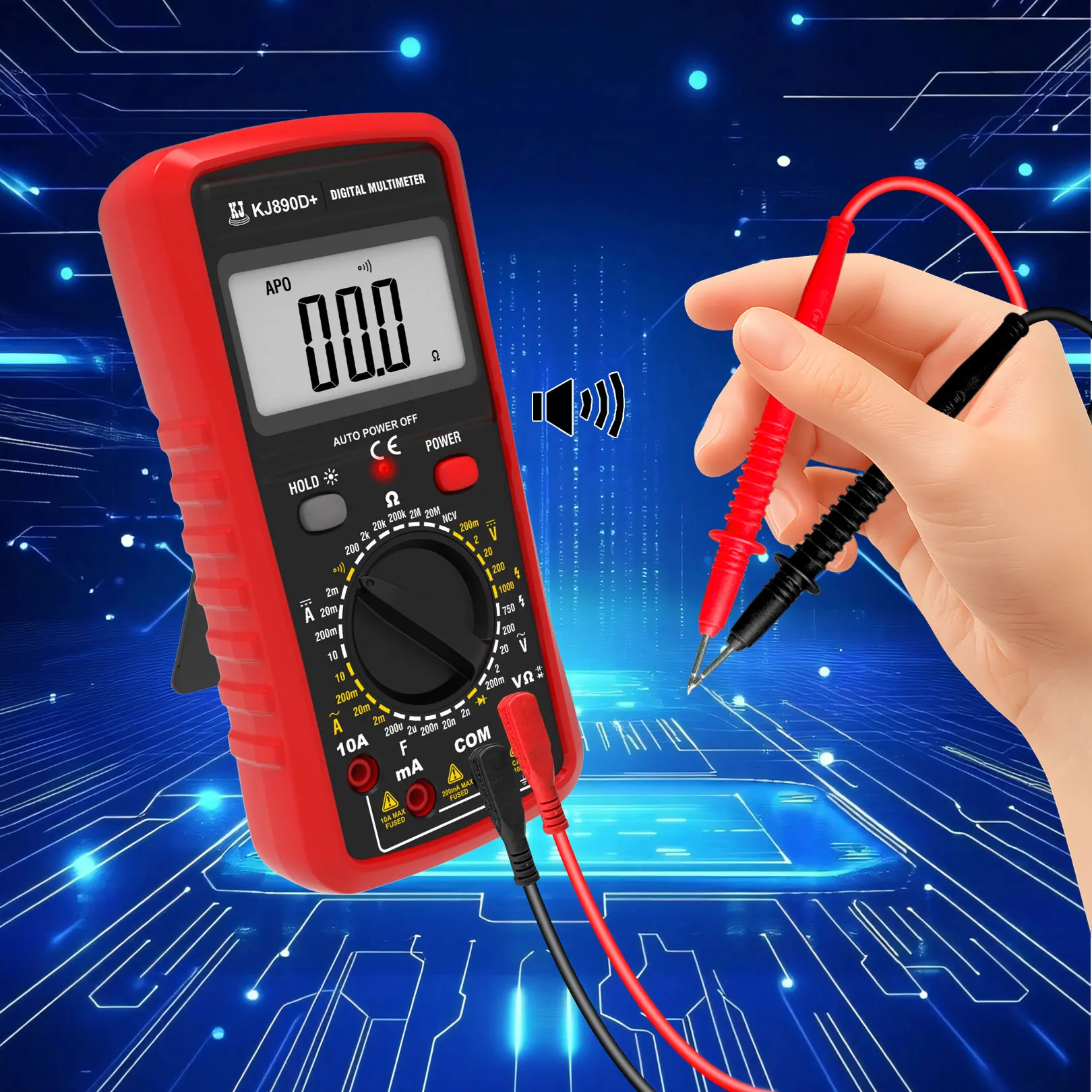 جهاز اختبار السعة DMM - عداد متعدد لعام 1999 لقياس المكثفات والجهد والمقاومة والاستمرارية والصمام الثنائي