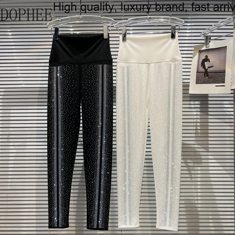 

Hot Drilling Blingbling Women Basic Pants All-match Autumn Winter Stretch High Waist Slim Legging Yoga Fitness Female Leggings