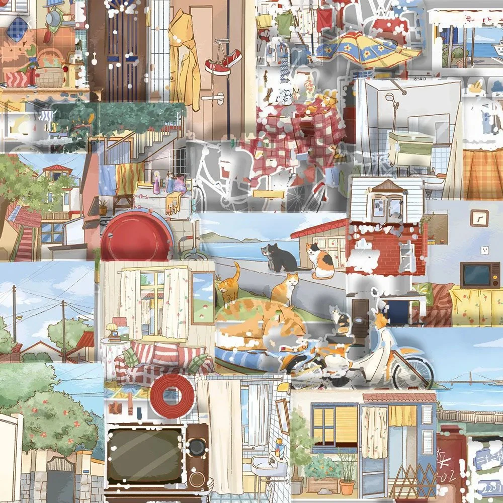 

10/30/50pcs Transparent Cartoon Anime House Graffiti Stickers Decal DIY Laptop Phone Fridge Diary Decoration Sticker Kids Toys