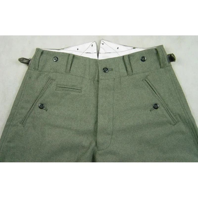 Niemieckie bryczesy jeździeckie Spodnie Męskie Szare Zielone Vintage Spodnie Wełniane