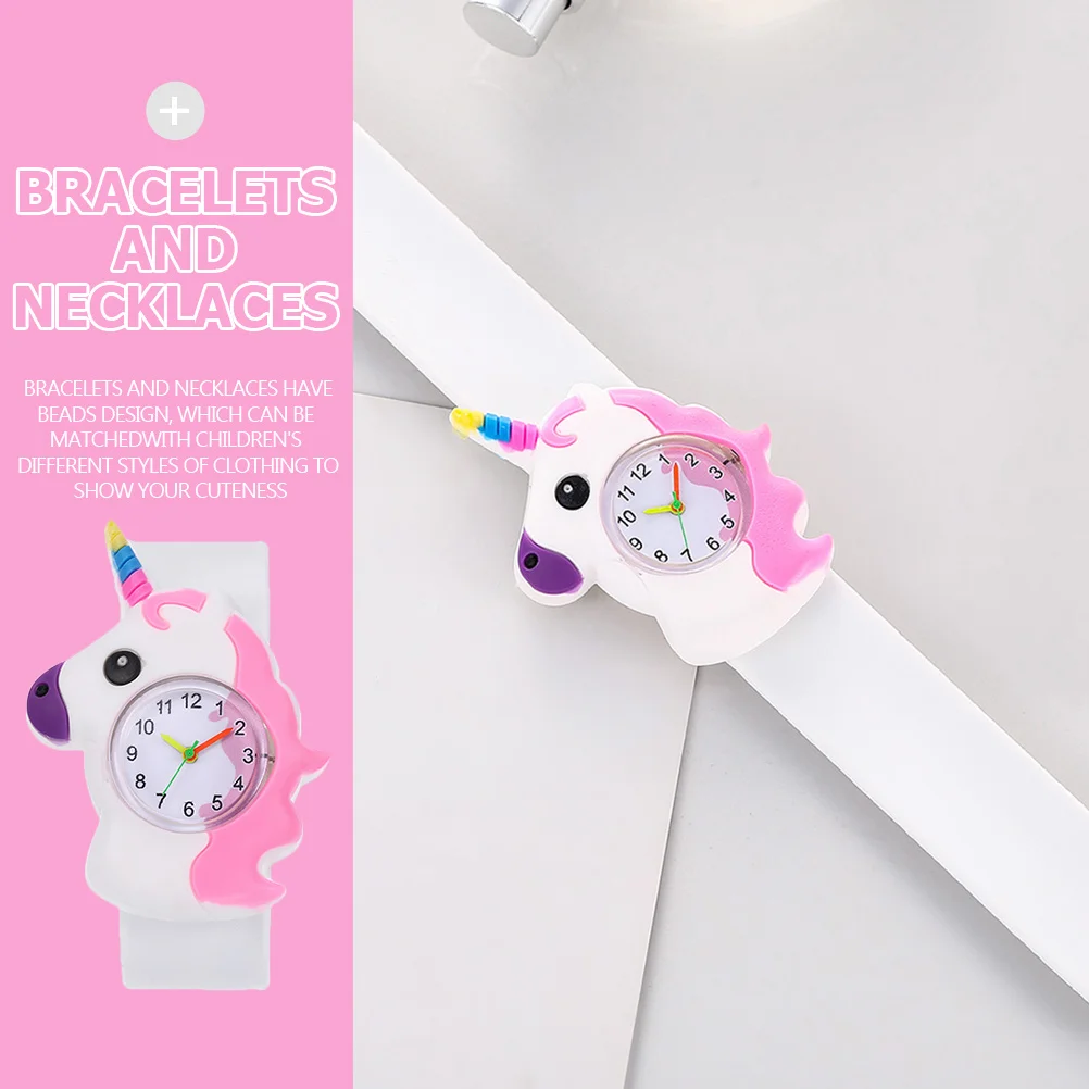 Unicorns Design Slap Watch Bracelet Necklace Girls Lovely Wristwatch Creative Fun Excellent Workmanship Unique Unicorns Dial
