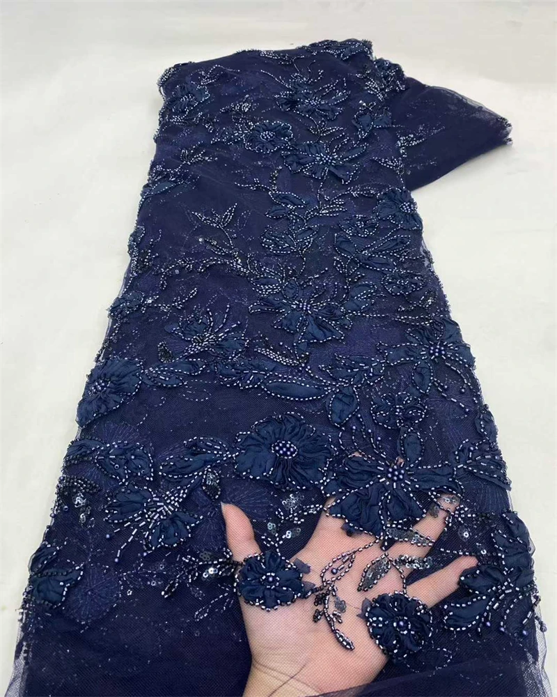 

Luxury High Quality French Tulle Net Sequins Lace Fabric African Lace Fabric For Nigeria Wedding Party Dress